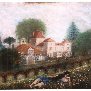 Jeune fille devant Pourtaou par Jean Rameau