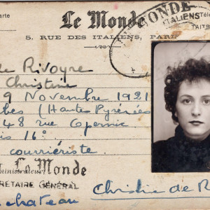 Carte de presse Le Monde Christine de Rivoyre